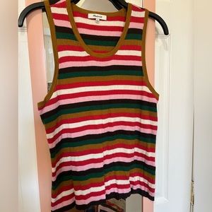 Striped sweater tank, lightly worn